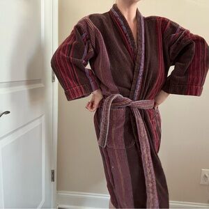 Striped Burgundy and Purple Women's Robe